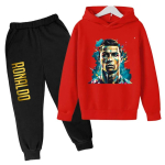 Ronaldo CR7 Prindiga Jalgpalli Iidol R&otilde;ivad Laste Huppari 2 tk Komplekt P&uuml;kstega &Uuml;likond Laste Poiste Treening&uuml;likond T&uuml;drukute R&otilde;ivad Sporditreening&uuml;likonnad 130 black