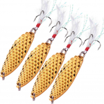 Lusikad peibutised, 5tk Lusikad s&ouml;&ouml;dad meriforelli jaoks koos plastkarbiga mageveep&uuml;&uuml;giks 5pcs kuld