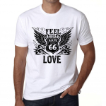 Meeste vintage T-s&auml;rk Graafiline T-s&auml;rk Feel The Love White XS valge