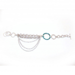 Les Tr&eacute;sors De Lily [F2856] - Bracelet Cr&eacute;ateur 'Sissi' Turquoise Argent&eacute; t&uuml;rkiissinine