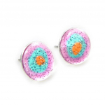 NOA [H4551] - Boucles Cr&eacute;ateur 'Les Acidul&eacute;s' rose bleu Heleroosa