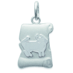 Les Tr&eacute;sors De Lily [I9060] - Pendentif Argent 'Taureau' argent&eacute; - 13x15 mm h&otilde;be