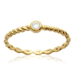Bague Plaqu&eacute; Or 'D&eacute;esse' blanc dor&eacute; - 3 mm 50 kuld