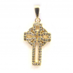 Les Tr&eacute;sors De Lily [K7157] - Pendentif Plaqu&eacute; Or 'Croix ' blanc kuld