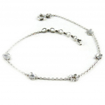 Altesse [L0078] - Bracelet Argent 'Flora' blanc h&otilde;be