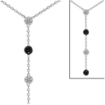 Altesse [L0167] - h&otilde;bedane kaelakee 'Goddess' valge must must