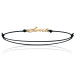 Les Tr&eacute;sors De Lily [L0779] - Bracelet plaqu&eacute; or 'Sweet' noir dor&eacute; - 20x5 mm kuld