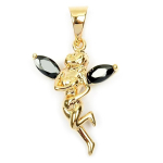Les Tr&eacute;sors De Lily [L5147] - Pendentif Plaqu&eacute; Or 'F&eacute;e Clochette' noir dor&eacute; - 20x15 mm must
