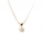 Les Tr&eacute;sors De Lily [M6221] - Collier Plaqu&eacute;-Or 'Tr&egrave;fle' blanc dor&eacute; - 16x8 mm kuld