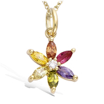 Les Tr&eacute;sors De Lily [N5333] - Pendentif Plaqu&eacute; Or 'Fleur de Cristal' tutti frutti - 12 mm kuld