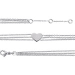Altesse [P0573] - Bracelet argent 'Love' argent&eacute; rhodi&eacute; (3 rangs) h&otilde;be
