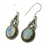 Les Tr&eacute;sors De Lily [P3739] &ndash; h&otilde;bedased &bdquo;Heaven&rdquo; Etioopia opaalk&otilde;rvar&otilde;ngad &ndash; 28x13 mm valge