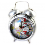 Snoopy [M6125] - R&eacute;veil Cloche g&eacute;ant 'Snoopy' gris argent&eacute; h&otilde;be