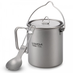 Lixada 750 ml/900 ml/1100 ml kerge titaanist pott kokkupandava sporiga matkamiseks v&auml;lik&auml;mpingus 750ml pot & spork