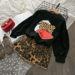 T&uuml;drukukleit Uus talv multikas t&uuml;drukute kleidi muster Leopard Laste riided pikkade varrukatega Printsesskleidid Peo Vestidos 2T must