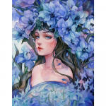 5D teemantmaaling lillad lilled, pildid kividest Teemanttikandid Ristpistes t&uuml;druku mosaiikm&uuml;&uuml;k K&auml;sitsi valmistatud kingitus Full Round 20X30CM