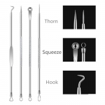 4 tk Black Dot Pimple Mustpeade eemaldamise t&ouml;&ouml;riista n&otilde;elte komplekt akne eemaldamiseks T&ouml;&ouml;riistad Lusikas n&auml;o puhastamiseks 4pcs(set)