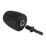 0,8-10 mm v&otilde;tmeta 1/4-tollise kuuskantvarrega kiirpuurpadruni teisendust&ouml;&ouml;riist 3/8 -24UNF kuuskantvarrega adapter must