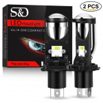 2tk H4 LED-projektori objektiiv Mini Canbus 9003 HB2 50W 20000LM auto esitule pirn kaugtuled 12V 24V 6000K autod Right-Hand Drive