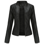 Naiste kunstnahast rattajope PU mootorratta vabaaja lukuga &otilde;huke mantel k&auml;rbitud v&otilde;idus&otilde;itja Moto pommitaja &uuml;ler&otilde;ivad suures suuruses S-4XL &uuml;lem&otilde;&otilde;duline mood uus XL