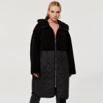 Naiste Astrid Talvine polsterdatud mantel, pikk, soe karvase jakiga, tuulekindel naistele 4XL