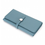 Pikk ehtsast nahast rahakott Naiste kokkupandav suure mahutavusega rahakott Uus pehmest veisenahast naiste siduriga telefonihoidja rahakott taevasinine v&auml;rv