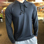 Meeste spordikapuutsiga s&auml;rk vabaaja pikkade varrukatega s&auml;rgid s&uuml;gistalvise fitnessi dressipluus Kiirelt kuivav hingav jooksutreening S tumehall v&auml;rv