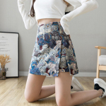 Multifilmi seelikud naistele Kroea Fashion k&otilde;rge v&ouml;&ouml;kohaga salendavad seelikud Suvine l&otilde;hestatud seelik T&otilde;mblukk Kawaii miniseelik S