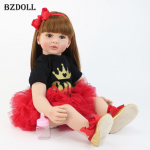BZDOLL 60 cm pehmest silikoonist reborn mudilane nukk 24-tolline printsess beebidele t&uuml;drukutele m&auml;nguasjad armas s&uuml;nnip&auml;evakingitus lastele realistlik elus Bebe 60cm Doll, Brown eyes