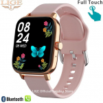 LIGE Call Smart Watch Women Custom Dial Smart Watch Android IOS jaoks veekindlad Bluetooth muusika kellad Full Touch k&auml;ev&otilde;ru kell Silica gel kuld/roosa