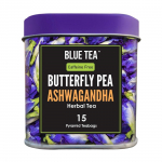 Clitoria ja Ashwagandha tee (15 tk, 1,65 g), Butterfly Herne Ashwagandha taimetee, sinine tee