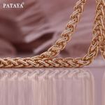 PATAYA Rose Gold v&auml;rvi silindrilise l&auml;bim&otilde;&otilde;duga Ingenuity k&auml;sit&ouml;&ouml;na valmistatud kaelakee nii naistele kui meestele 19CM