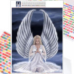 5D Teemantmaal Palvetav Puhas Ingel T&auml;is&uuml;mmargune puur Mosaiik Teemanttikandid Multikad Ristpistekomplektid Kodukaunistus Kodukaunistus Full Round 20x30cm