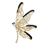 Les Tr&eacute;sors De Lily [R8170] - Disainer pross  Libellule  must kuld - 85x50 mm must