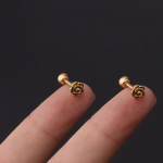 2tk Uus kuldne h&otilde;bedane tsirkoon k&otilde;rvar&otilde;ngad naistele roostevabast terasest v&auml;ikesed ripatsidega k&otilde;rvaklapid augustamisega ehete avaldus