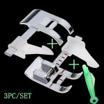 3tk/komplekt Kodumajapidamises kasutatav multifunktsionaalne &otilde;mblusmasin Reguleeritava joonlauaga Fikseeritud sammuga survejala &otilde;mblusmasina tarvikud 2pc presser foot 1pc Needle Wire Threader