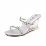 Wedge Heel Rhinestone &ouml;&ouml;klubi k&otilde;rged kontsad lihtsad naiste kingad Catwalk pole tantsujalatsid Crystal 1098 seeria 8 cm kontsaga LFD 34 h&otilde;be