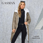 GASMAN naiste talvemantlid Slim Fit klassikalise disainiga pika kapuutsiga paksendatud soe sulejope vabaaja taskuga naistele Parka LD-21103 XXXL kaamel