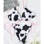 Naiste ujumistrikoo tr&uuml;kitud alustraat k&uuml;ljesidemed Seksikad madala k&otilde;rgusega stringid bikiinid rannariided ujumiskost&uuml;&uuml;mid S must