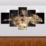 L&otilde;uendi seinakunst Kodukaunistuse maalimise plakat 5 paneeliga &uuml;hes t&uuml;kis tegelane elutuppa Moodsad HD-pildid, prinditud raam 40x60cm*2 40x80cm*2 40x100cm*1