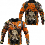 Boar Hunting Oranž Camo 3D Prinditud jakk Mehed Naiste Harajuku Hoodie Unisex vabaaja t&auml;navar&otilde;ivad Pusa Pullover Sudaderas XXXXXL