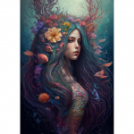 Kalahaldjas DIY 5D Teemantmaal Fantaasia Merineitsi T&auml;isteemanttikandid Anime Ilu Teemantmosaiikkomplektid Kodu seinakaunistus Full Round 20x30CM