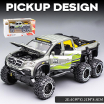 1/24 Scale X-Class 6x6 maastikuautod DieCast metallist mudelautod, pikap Monster Trucks m&auml;nguasja &uuml;mberehitatud mudelauto heli ja valgusega lastele vanuses 3 aastat ja vanemad 1/24- 20.4x10.2x8.8cm h&otilde;be