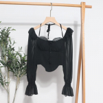 Vintage Flare Sleeve p&auml;itsetega seljata &scaron;ifoons&auml;rk naiste Harajuku volangidega seksikas pluus elastne v&ouml;&ouml;koht &otilde;huke naiste k&auml;rbitud topid 27722 One Size must