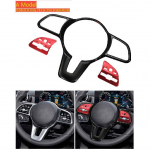 For Mercedes Benz A C E B Class GLB GLC GLE CLA GLA -2023 Car Steering Wheel Sports Styling Switch button Cover Sticker A Model Black