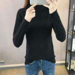 Keskmise ja pika l&otilde;ikega k&otilde;rge kraega kampsun Talvine soe kudumine kampsun, suur kampsun naine XL