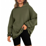 Naiste kapuutsiga pusa, &uuml;hev&auml;rviline &uuml;lisuur vaba vabaaja fliisist kampsun XL armee roheline v&auml;rv