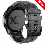 Asendus 22mm 26mm Quickfit Camuflage silikoonist kellarihm Garmin Epix Gen 2 Fenix ​​7X 7 6X 6 Pro 5 5X Plus k&auml;ev&otilde;ru rihmadele 26mm Fenix 6X 6XPro must/hall v&auml;rv