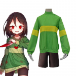 M&auml;ng Undertale Chara Frisk Cosplay kost&uuml;&uuml;m Anime K&otilde;rge krae T&auml;iskasvanute kampsunid L&uuml;hikesed p&uuml;ksid Kaelakee Rekvisiidid Halloween Meeste Naiste riided L