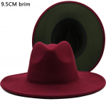 Uued v&auml;lismustad sisemised sinised villasest vildist Jazz Fedora &otilde;hukese v&ouml;&ouml;pandlaga m&uuml;tsid, meeste naiste 9,5 cm laia &auml;&auml;rega Panama Trilby m&uuml;ts 56-58 cm 56-58CM